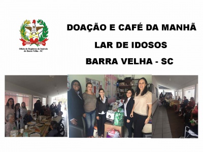 Doação e café da manhã lar de idosos