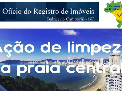 Ação de limpeza da praia central - SC
